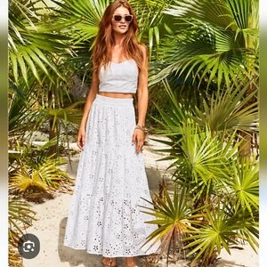 Lilly Pulitzer Winslow Sealife Eyelet Maxi Skirt and Top Set 12 14